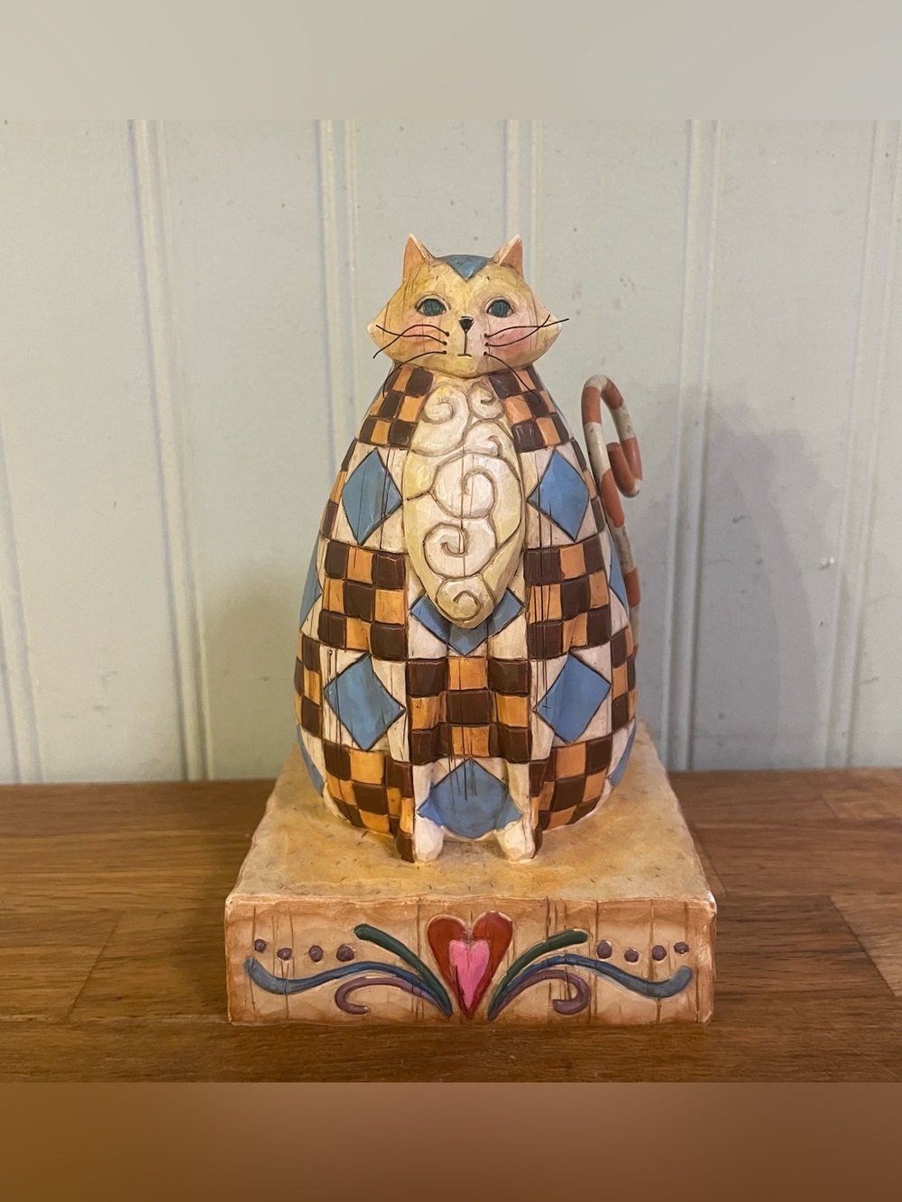 Vintage Jim Shore 2003 Heartwood Creek Patchwork Cat “Abigail” Figurine *Retired